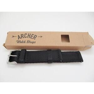 NWT Archer Watch Strap Quick Release Seat Belt Nylon Black, 20mm